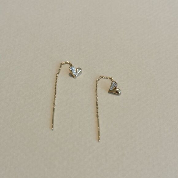 Dainty heart earrings #1354 - Picture 2 of 4